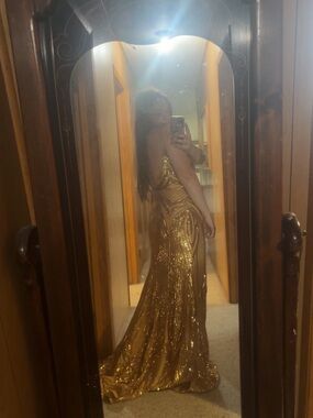 Gold prom dress